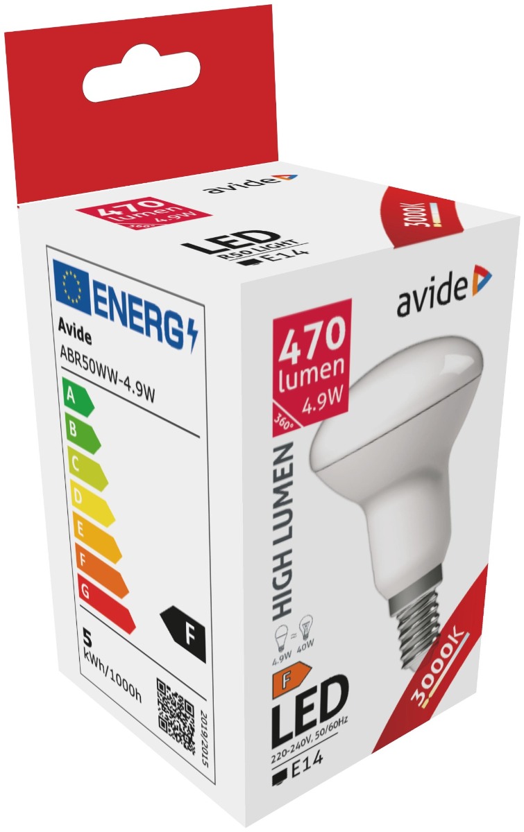 Avide LED R50 4.9W E14 WW 3000K