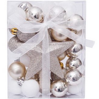 Artezan Christmas Ball 3cm Full Set Gold White + Top 30pcs/box