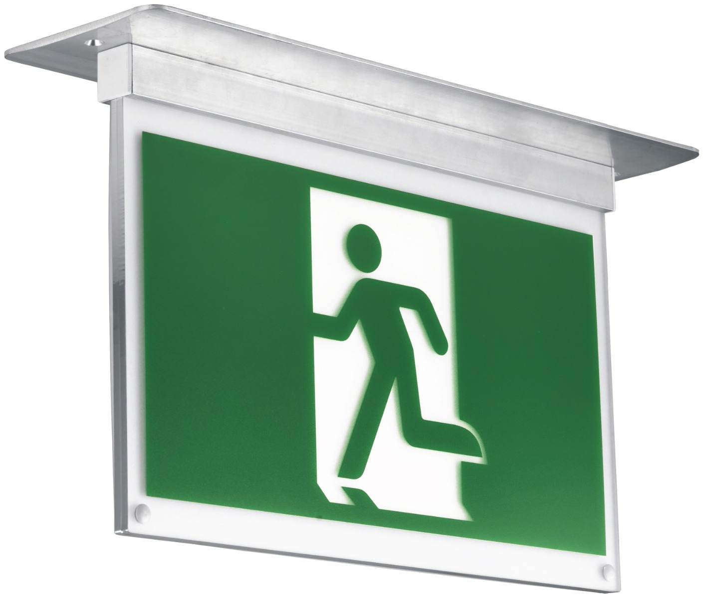 Avide Exit Light ALU recessed with horizontal sign IP20