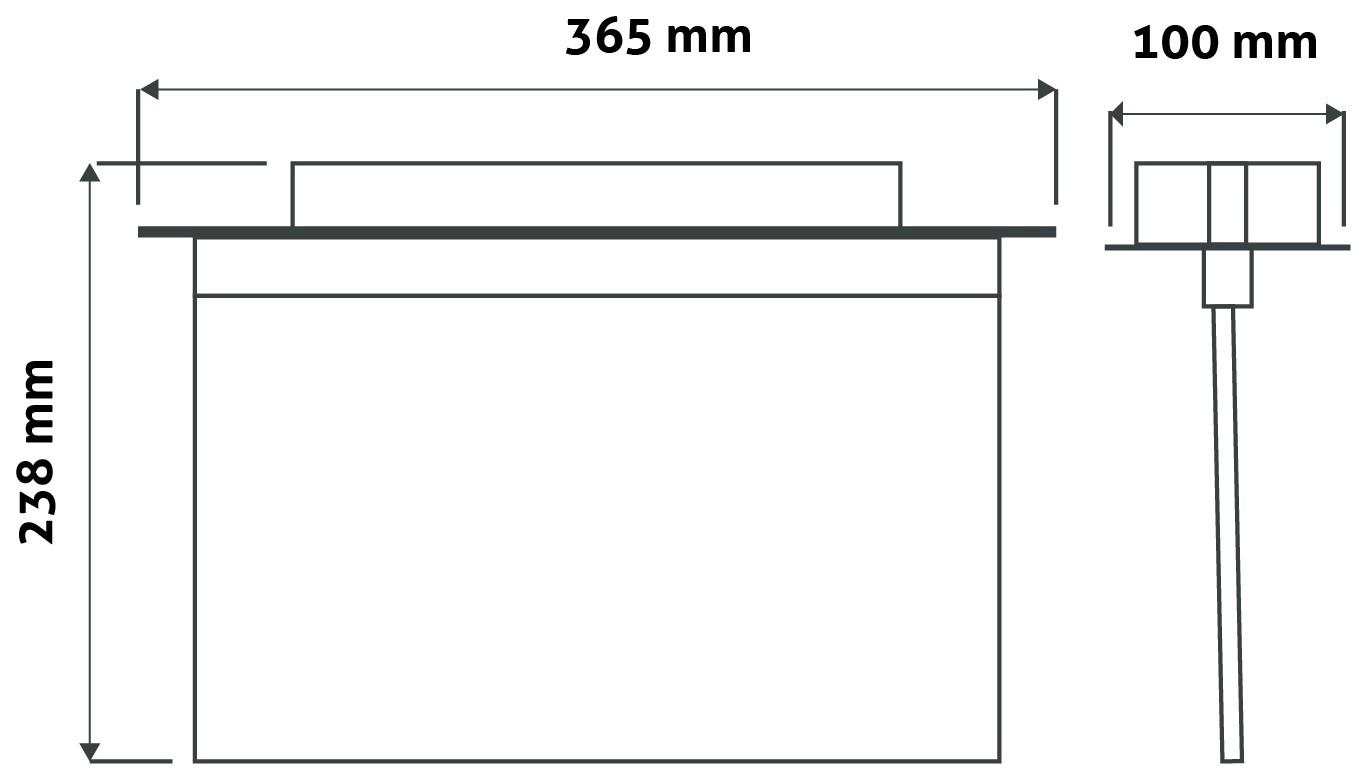 Avide Exit Light ALU recessed with horizontal sign IP20 - Image 2