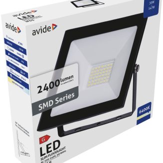Avide LED Προβολέας Slim SMD  30W Ψυχρό 6400K Value