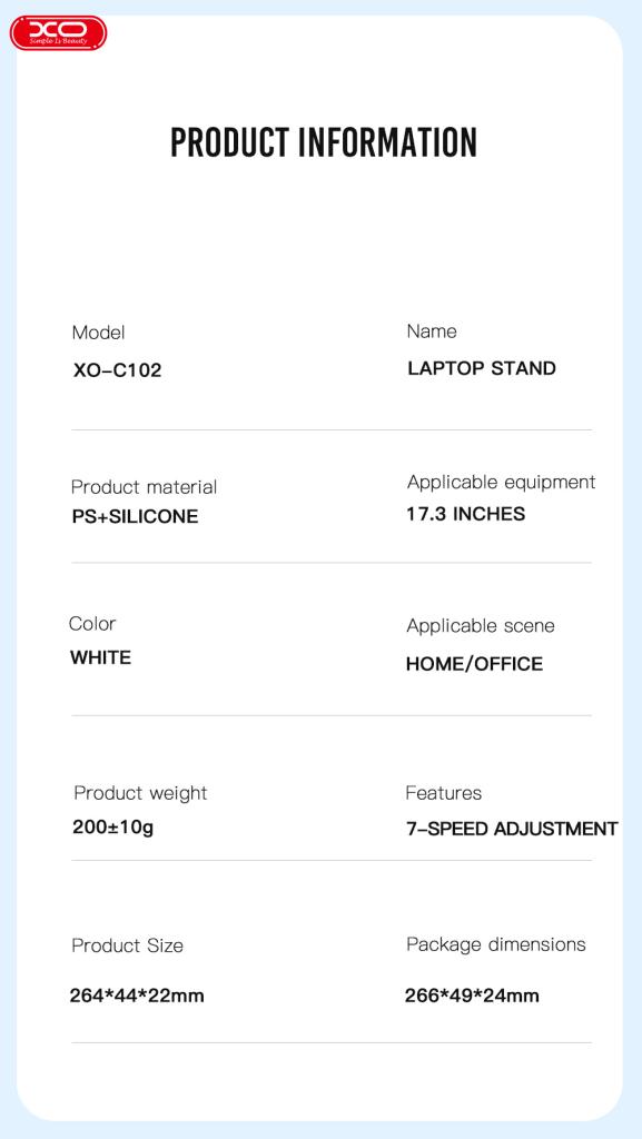 XO C102 Βάση Λαπτοπ Πλαστική - Image 6