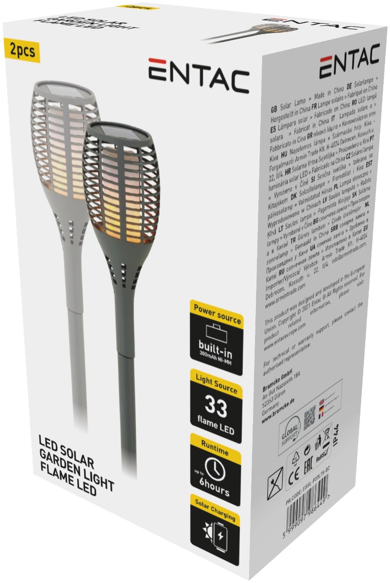 Entac Ηλιακό Κήπου με Εφέ Φλόγας 56cm 33 LED (2τμχ) - Image 2