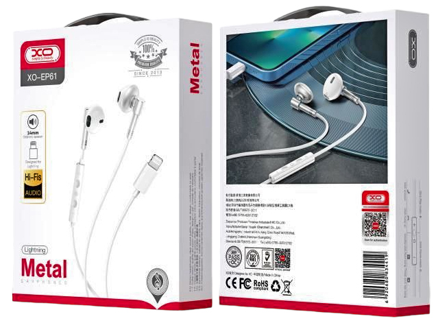 XO EP61 Handsfree Lighting Silver - Image 14