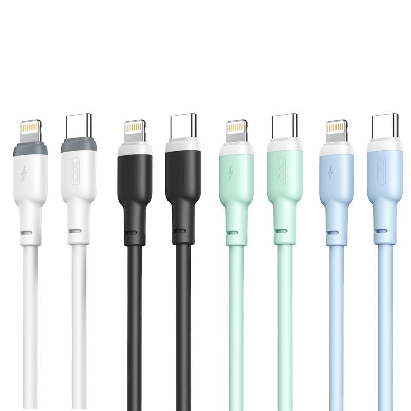 XO NB208A Liquid Silicone Data Type-c to Lightning 20W cable 1m Blue - Image 4