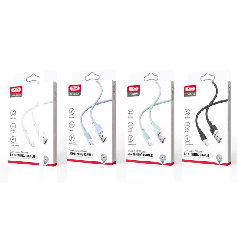 XO NB208A Liquid Silicone Data Type-c to Lightning 20W cable 1m Blue - Image 3