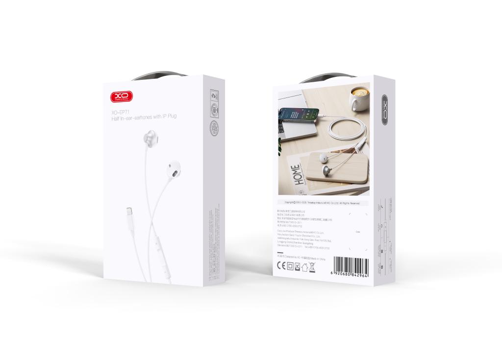 XO EP71 original series cracked version Lightning in ear metal digital call earphones - Image 5