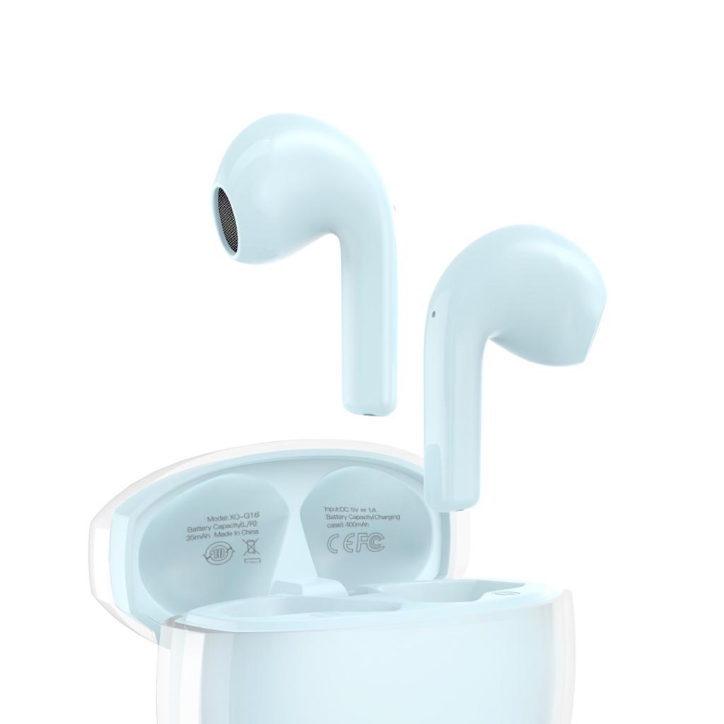 XO G16 Blue Linglong dual-mic ENC call noise reduction TWS Bluetooth headset - Image 6