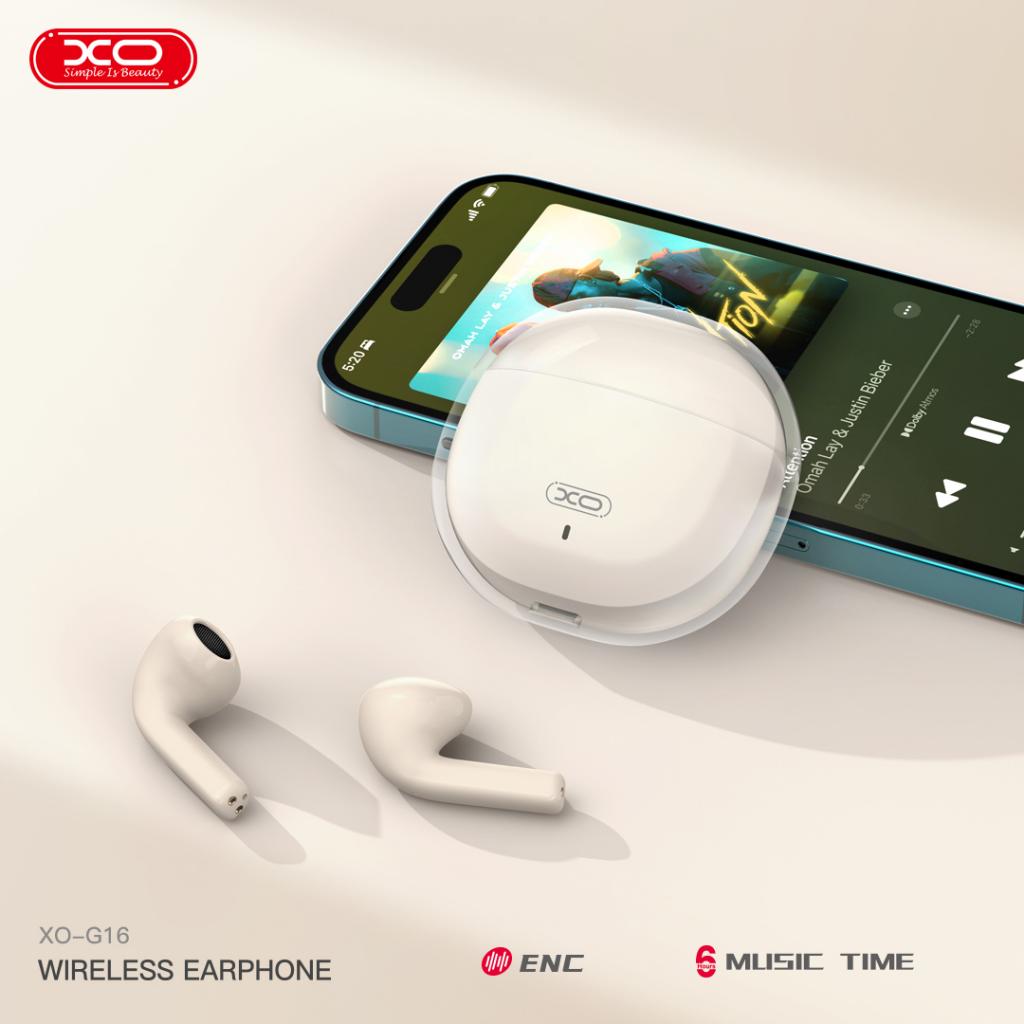 XO G16 Blue Linglong dual-mic ENC call noise reduction TWS Bluetooth headset - Image 4
