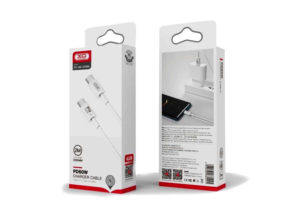 XO NB-Q190B 60W Charger Cable Type-C to Type-C 2m - Image 8