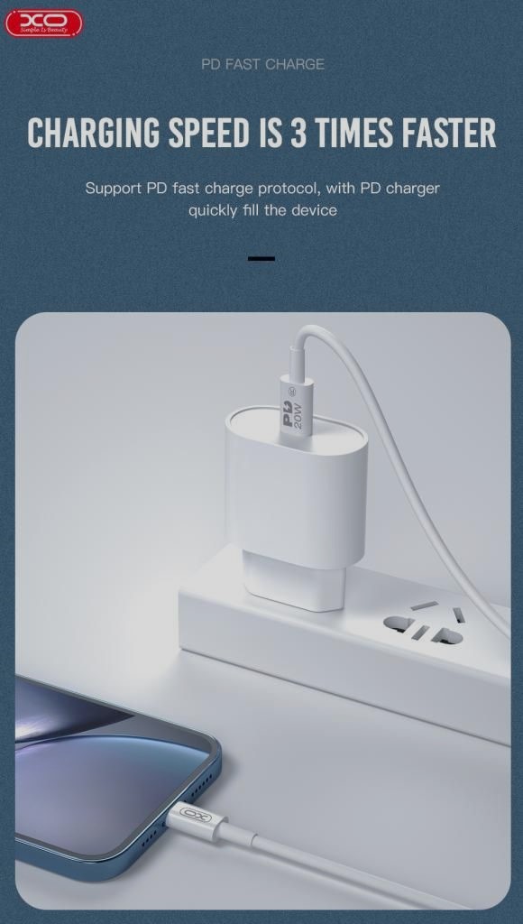 XO NB-Q189A PD 20W Καλώδιο Φόρτισης + Data Type-C σε Lightning 1m - Image 5