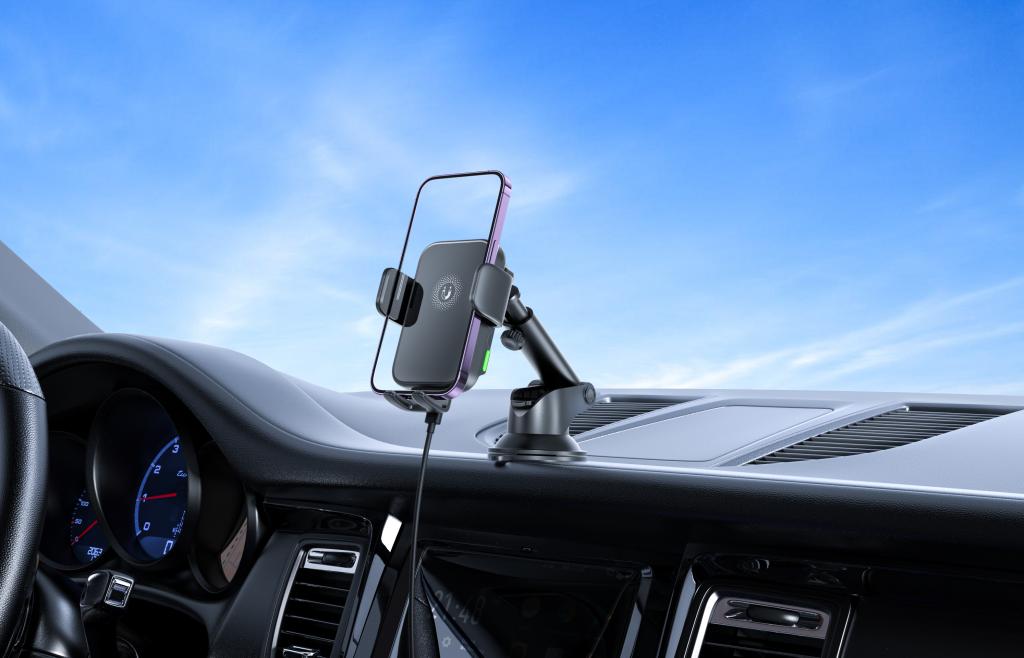 XO WX036 Automatic arm clamp type wireless charging holder for car mounted mobile phones - Image 2
