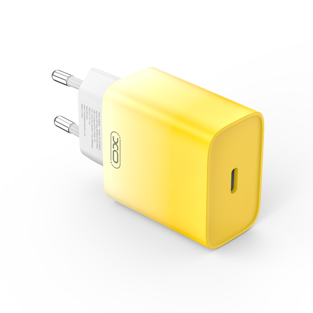 XO CE18 USB-C fast charging charger EU 30W (Yellow) - Image 3