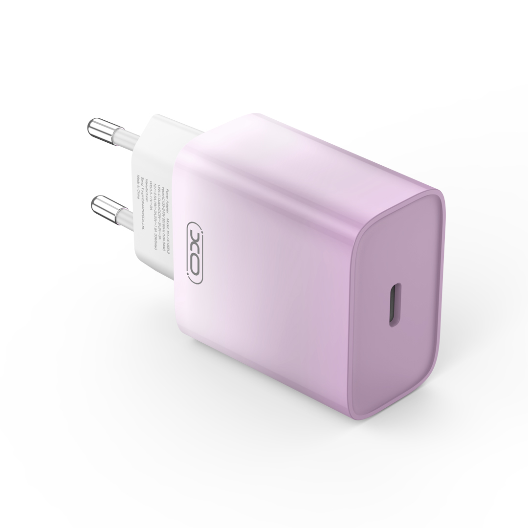 XO CE18 USB-C fast charging charger EU 30W (Purple) - Image 3