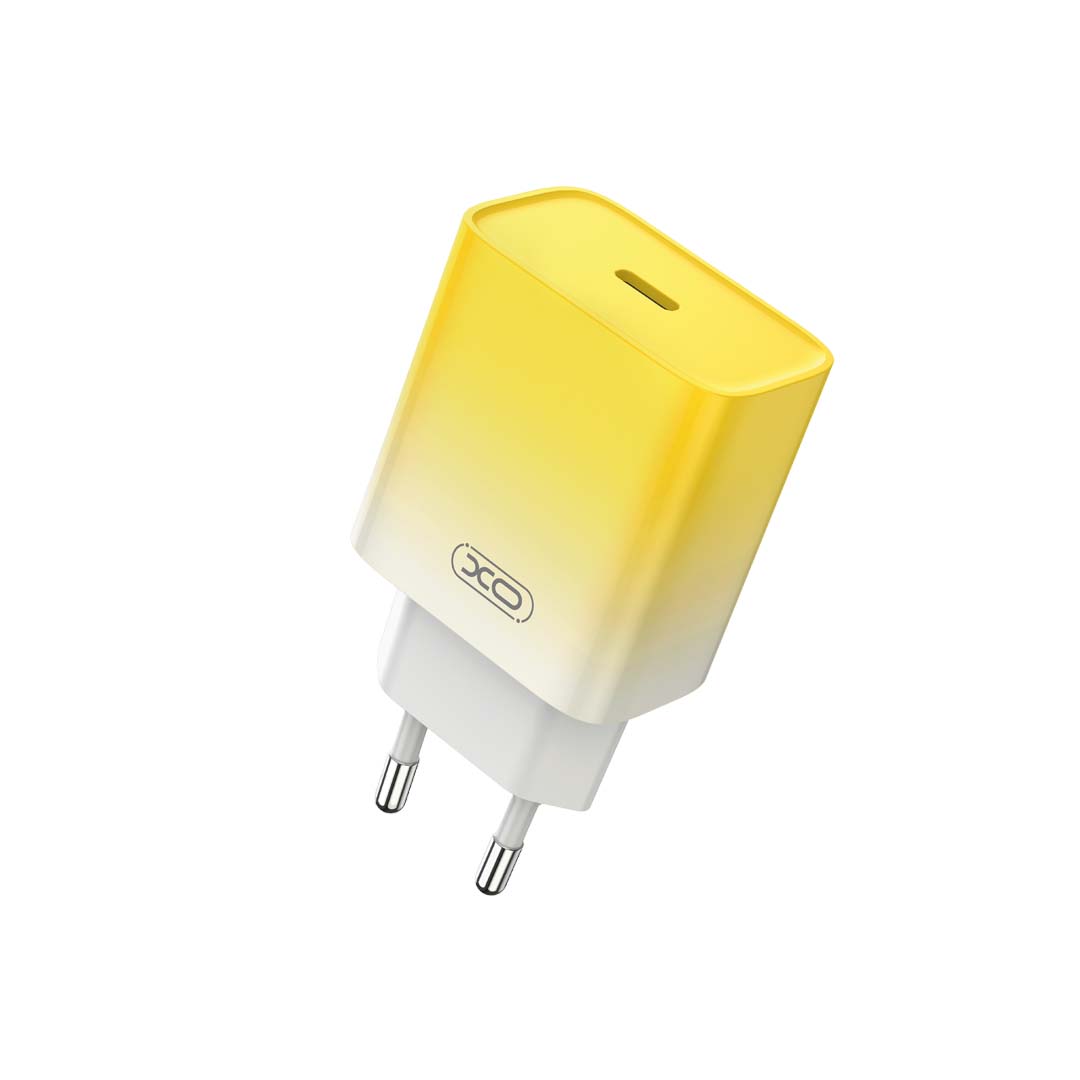 XO CE18 USB-C fast charging charger EU 30W (Yellow)