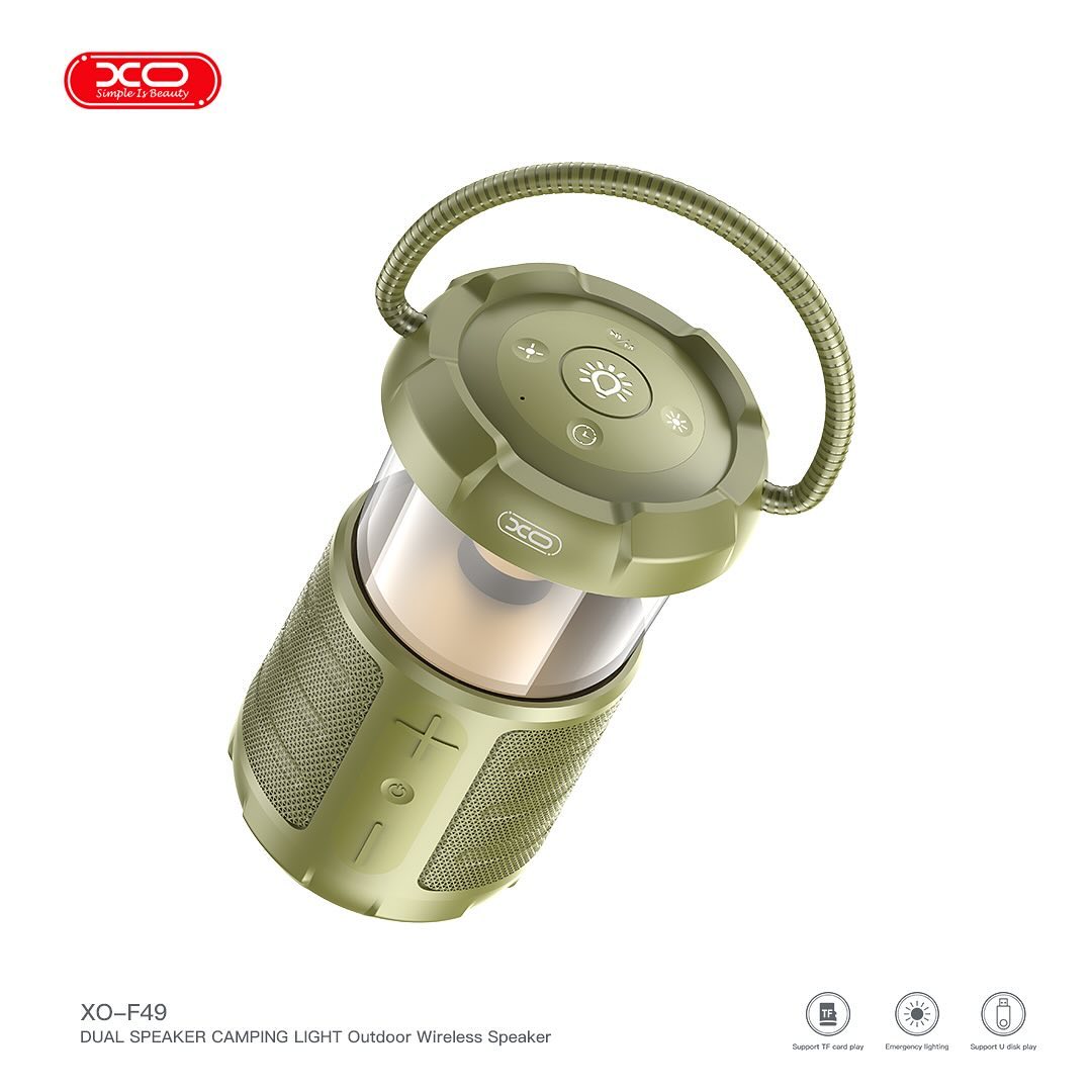 XO F49 Outdoor Dual Speaker Camping Light (Green) - Image 4