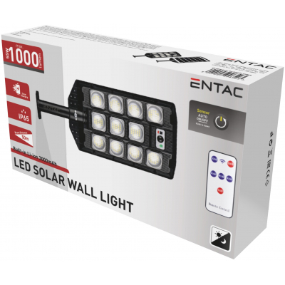 Entac LED Solar Street Lamp with Remote Controller 1000lm - Image 3