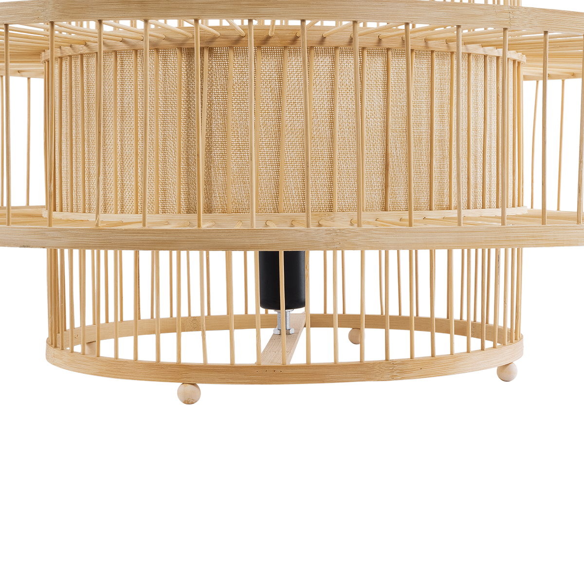 GloboStar® SORENIA 02004 Boho Επιδαπέδιο Φωτιστικό Μονόφωτο 1 x E27 AC220-240V IP20 - Φ60 x Υ32cm - Μπεζ Ξύλινο Μπαμπού Πλέγμα - 5 Χρόνια Εγγύηση - Image 6