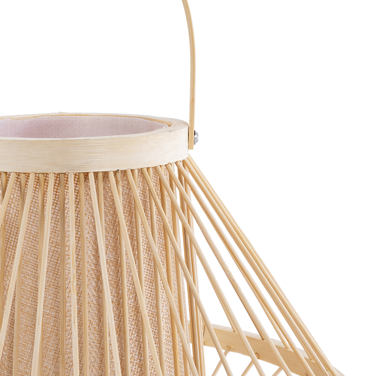 GloboStar® CATHY 02006 Boho Επιτραπέζιο Φωτιστικό Πορτατίφ Μονόφωτο 1 x E27 AC220-240V IP20 - Φ30 x Υ22cm - Μπεζ Ύφασμα με Μπεζ Ξύλινο Μπαμπού Πλέγμα - 5 Χρόνια Εγγύηση - Image 5