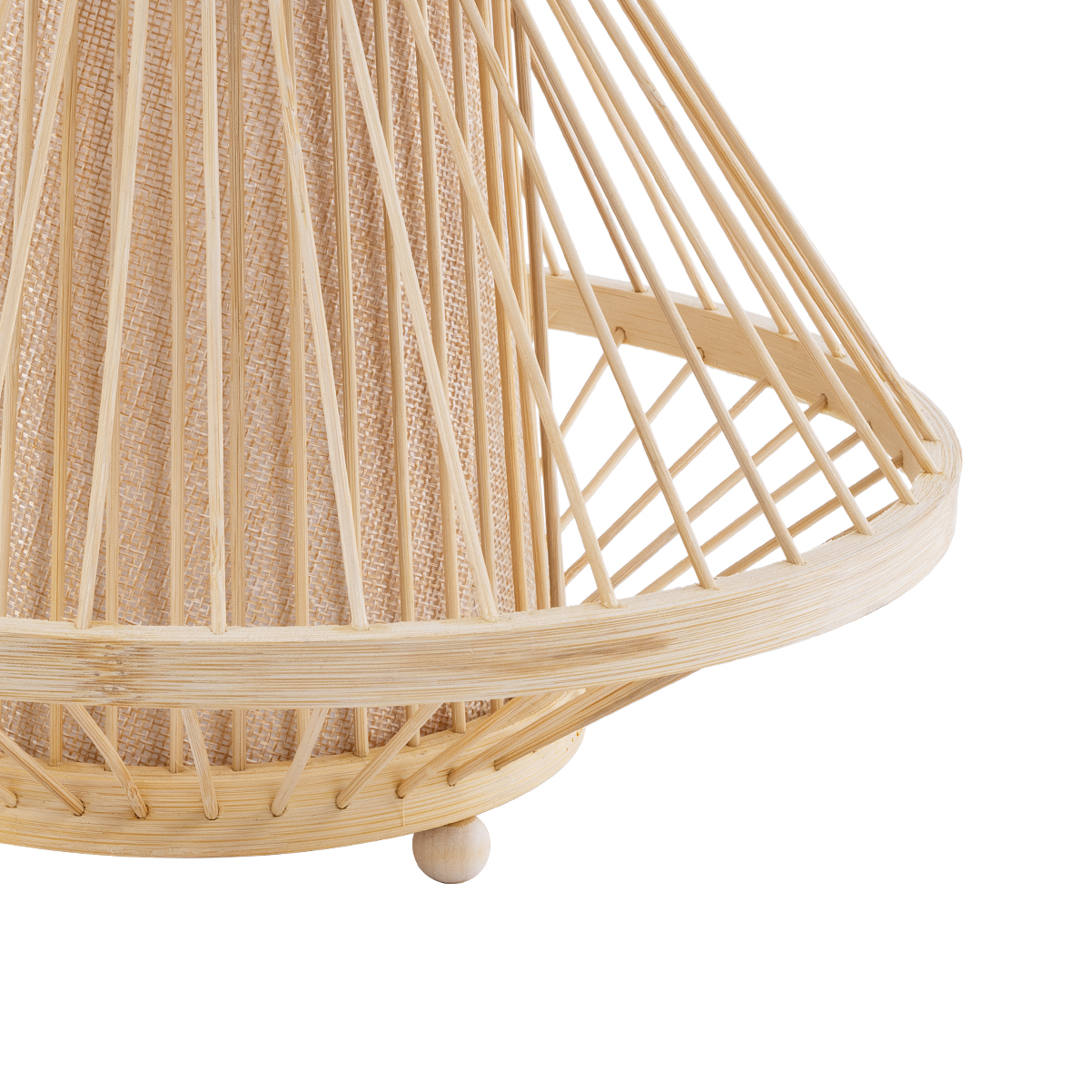 GloboStar® CATHY 02006 Boho Επιτραπέζιο Φωτιστικό Πορτατίφ Μονόφωτο 1 x E27 AC220-240V IP20 - Φ30 x Υ22cm - Μπεζ Ύφασμα με Μπεζ Ξύλινο Μπαμπού Πλέγμα - 5 Χρόνια Εγγύηση - Image 6