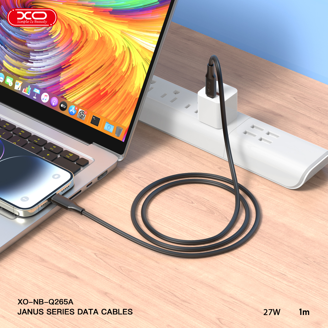 XO NB-Q265A PD 27W Type-C σε Lightning Μινιμαλιστικό Καλώδιο (Μαύρο) - Image 2