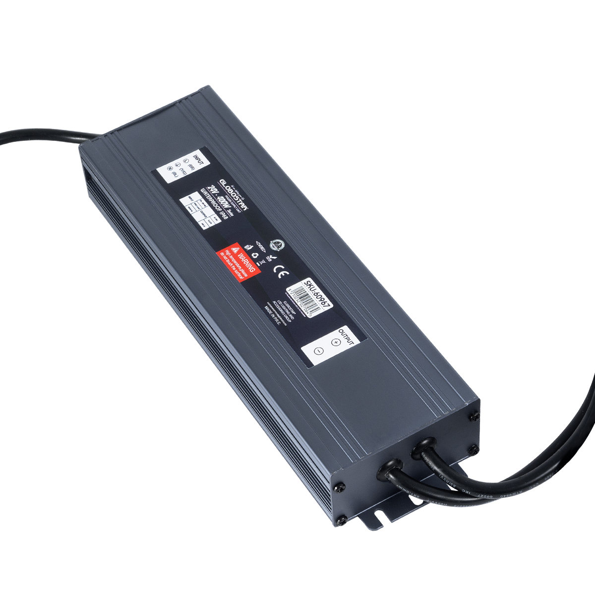 GloboStar® 60967 Αδιάβροχο Τροφοδοτικό SELV για Προϊόντα Φωτισμού LED 400W 16.67A - AC 220-240V σε DC 24V με 1.2m VDE Καλώδιο Παροχής & Εξόδου Τροφοδοσίας - Αδιάβροχο IP68 - M25.5 x W7.5 x H4cm - 3 Χρόνια Εγγύηση - Image 2