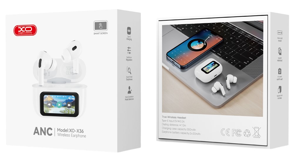 XO X36 Ακουστικά ANC TWS Bluetooth με Έξυπνη Οθόνη - Image 6