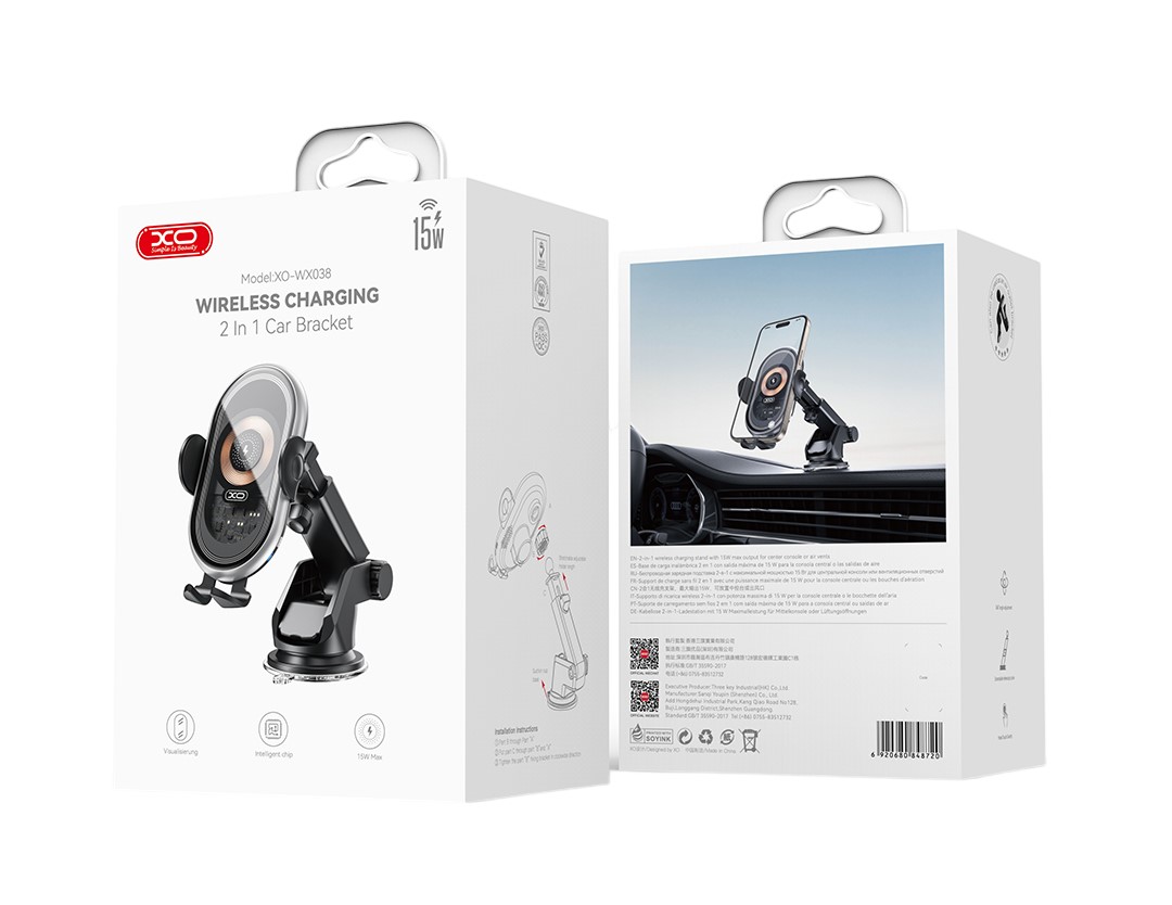 XO WX038 Διαφανής Θήκη Ασύρματης Φόρτισης Αυτοκινήτου 15W - Image 3