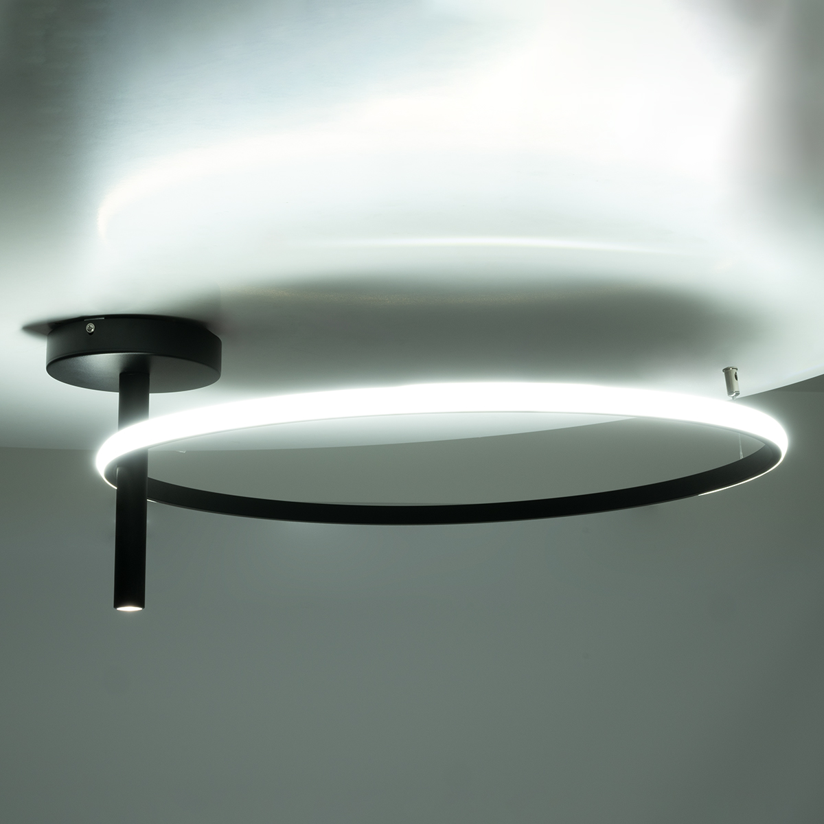 GloboStar® VERONA 61223 Φωτιστικό Οροφής Δαχτυλίδι-Κύκλος LED CCT 36W 4032lm 360° AC 220-240V - Εναλλαγή Φωτισμού μέσω Διακόπτη On/Off All In One Ψυχρό 6000k+Φυσικό 4500k+Θερμό 2700K Φ60 x Υ23cm - Μαύρο - 3 Χρόνια Εγγύηση - Image 10