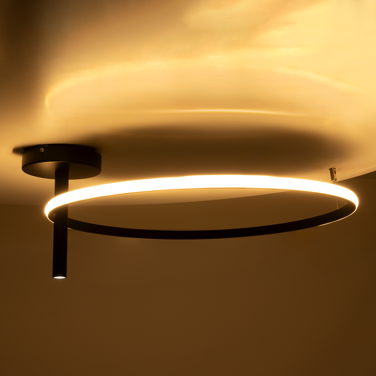 GloboStar® VERONA 61223 Φωτιστικό Οροφής Δαχτυλίδι-Κύκλος LED CCT 36W 4032lm 360° AC 220-240V - Εναλλαγή Φωτισμού μέσω Διακόπτη On/Off All In One Ψυχρό 6000k+Φυσικό 4500k+Θερμό 2700K Φ60 x Υ23cm - Μαύρο - 3 Χρόνια Εγγύηση - Image 8