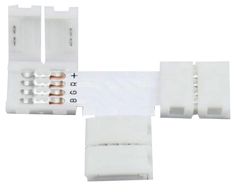 Avide Connector LED Ταινίας με κλιπ 12V RGB T (8τμχ)