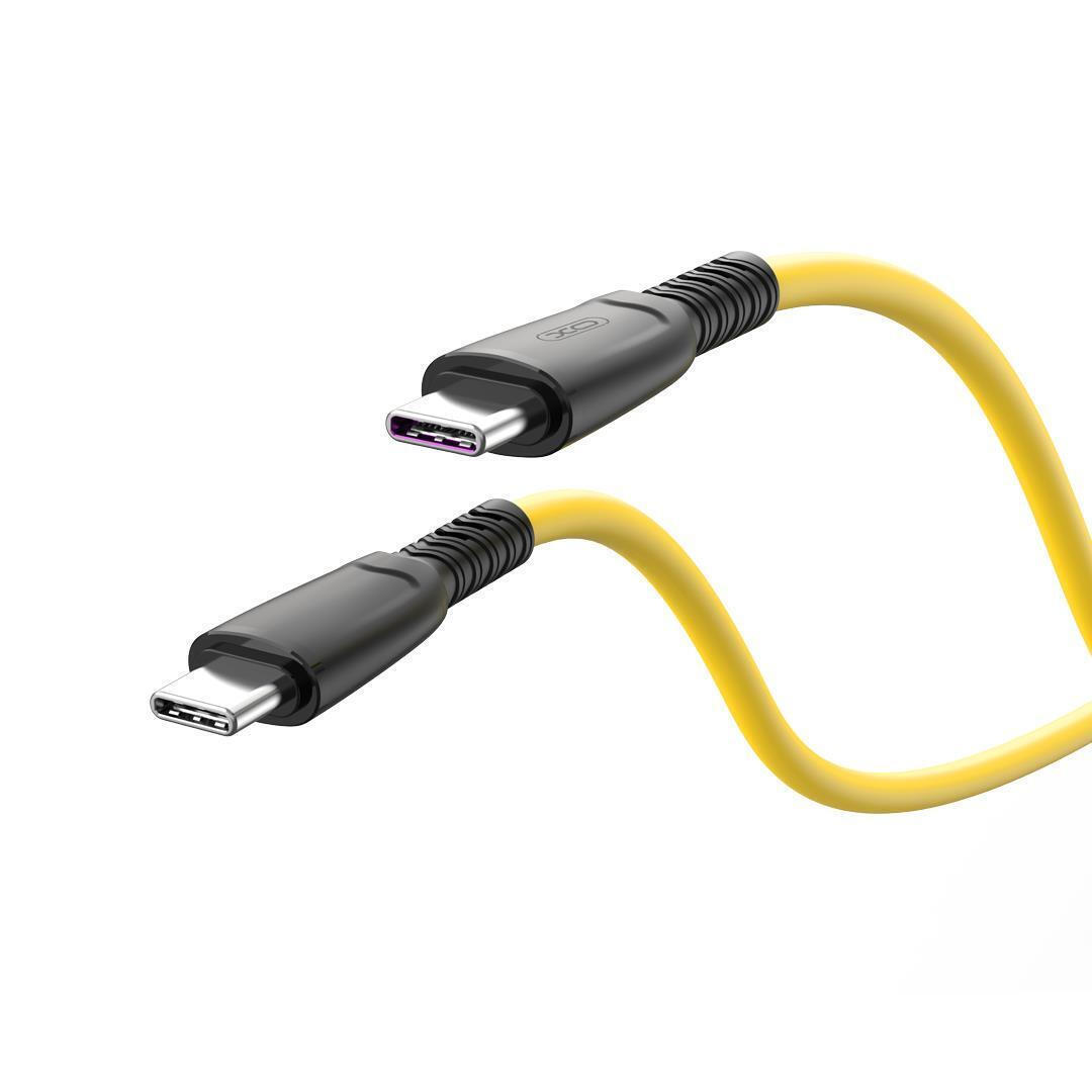 XO NB-Q246B PD Type-c σε Lightning 60W Καλώδιο Δεδομένων 1M Κίτρινο