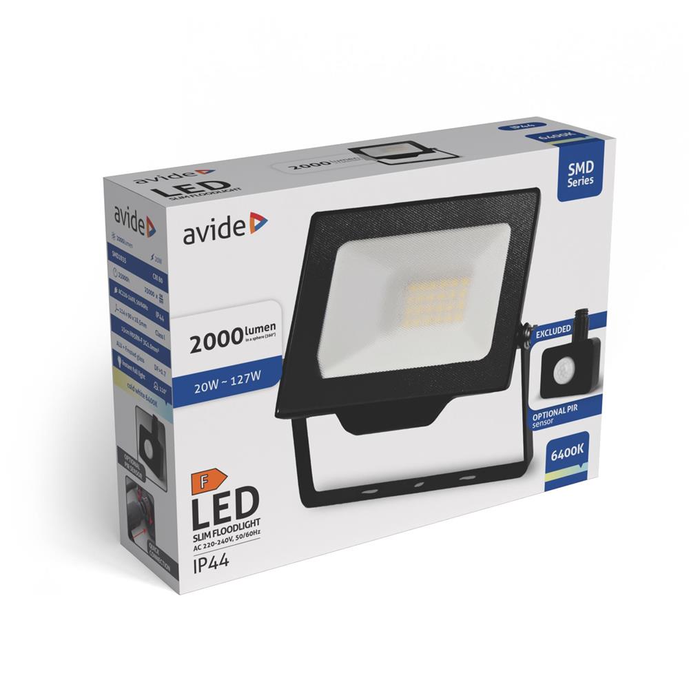 Avide LED Προβολέας SMD 20W CW 6400K Quick conn. με Προαιρετικό PIR - Image 5