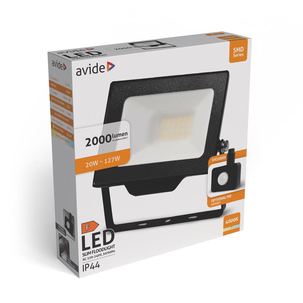 Avide LED Προβολέας SMD 20W NW 4000K με Προαιρετικό PIR - Image 4
