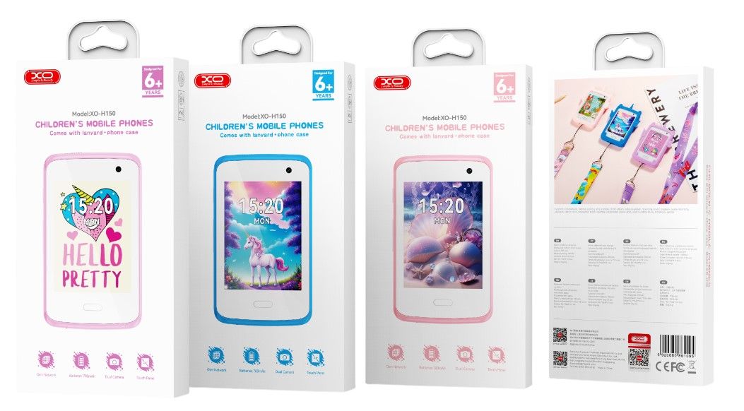 XO H150 Kids Smart 2G Cell Phone 2.8' Screen 30W Pixel White+Purple - Image 3