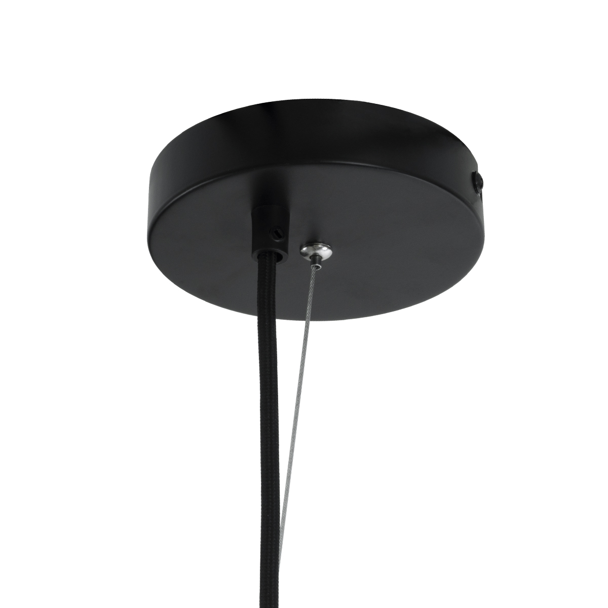 GloboStar® DURANT 01324 Μοντέρνο Κρεμαστό Φωτιστικό Πλέγμα Μονόφωτο 1 x E27 IP20 Γκρι Τσιμέντο με Μπεζ Μέταλλο - Μ35 x Π35 x Υ35cm - Image 9