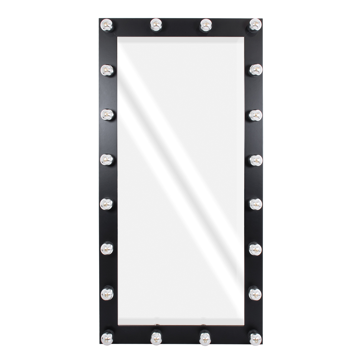 GloboStar® MAKEUP MIRROR-160x80-5 Μοντέρνος Καθρέπτης Μακιγιάζ με Πλαίσιο Φυσικού Ξύλου με Διακόπτη On/Off 20 x E27 AC220-240V - Μ80 x Π7 x Υ160cm - Μαύρος Έβενος - Image 3