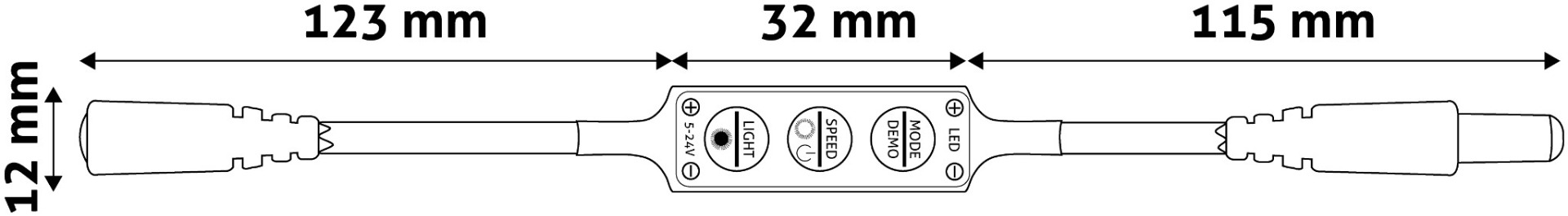 Avide LED Ταινία 12V 48W Ντίμερ Mini 3 Πλήκτρα Ελεγκτής - Image 3