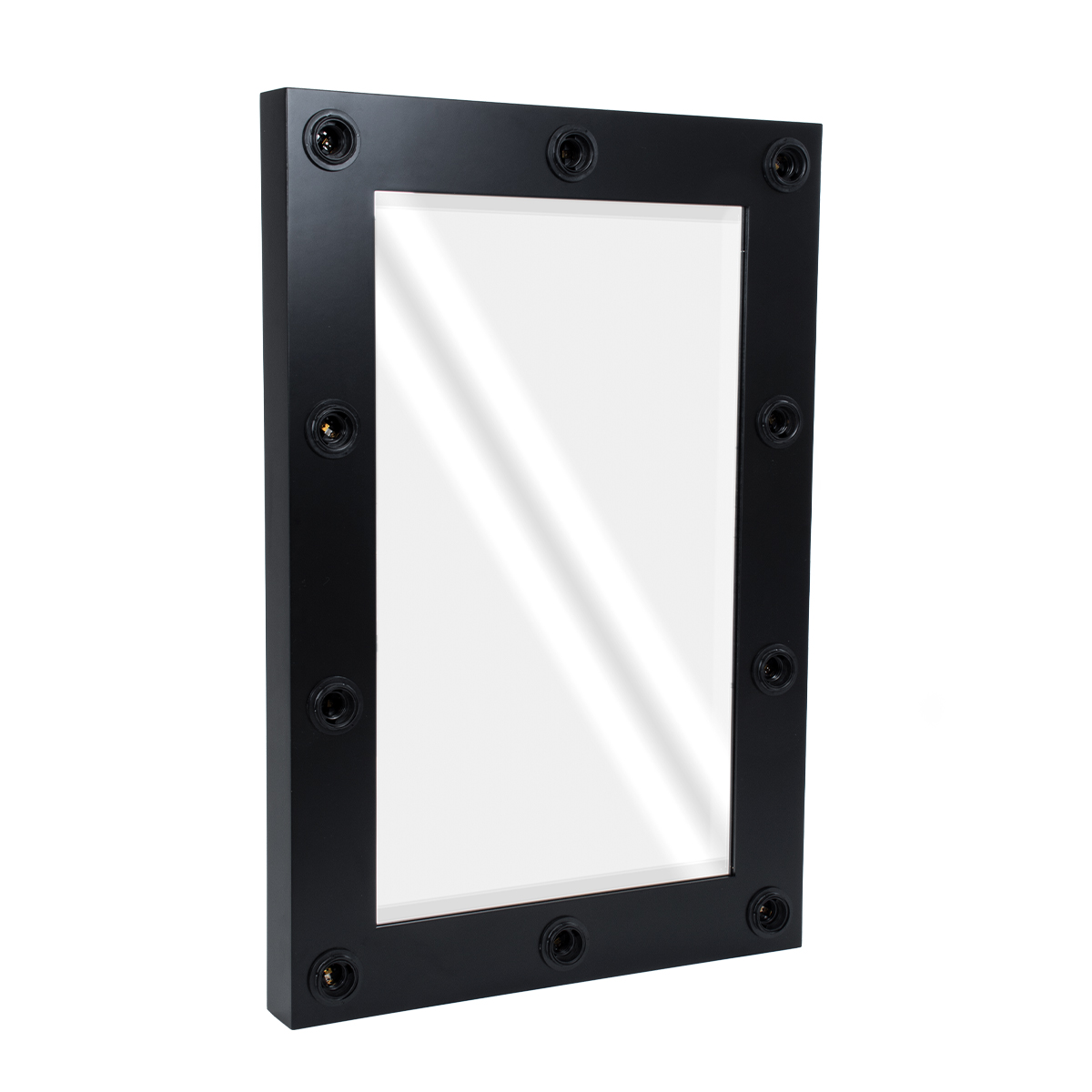 GloboStar® MAKEUP MIRROR-60x90-5 Μοντέρνος Καθρέπτης Μακιγιάζ με Πλαίσιο Φυσικού Ξύλου με Διακόπτη On/Off 10 x E27 AC220-240V - Μ60 x Π7 x Υ90cm - Μαύρος Έβενος - Image 5