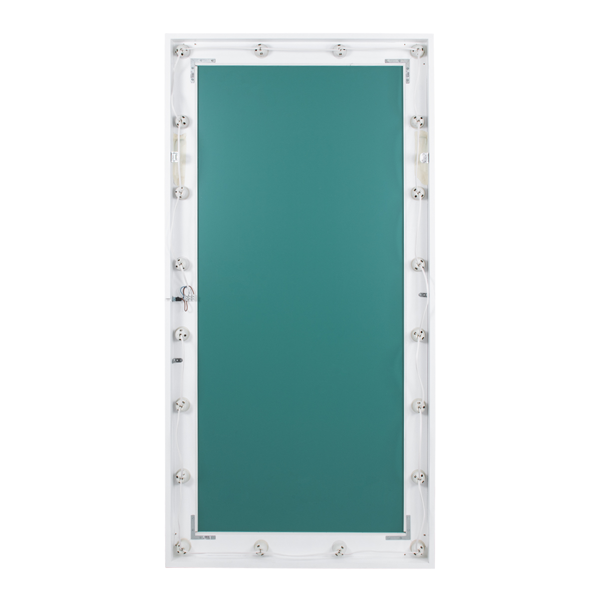 GloboStar® MAKEUP MIRROR-160x80-4 Μοντέρνος Καθρέπτης Μακιγιάζ με Πλαίσιο Φυσικού Ξύλου με Διακόπτη On/Off 20 x E27 AC220-240V - Μ80 x Π7 x Υ160cm - Λευκή Λάκα - Image 7