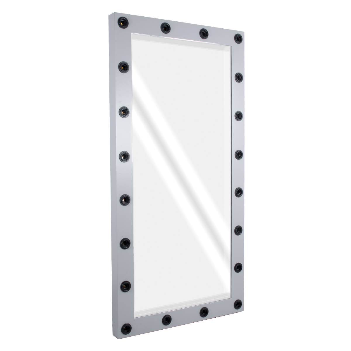 GloboStar® MAKEUP MIRROR-160x80-3 Μοντέρνος Καθρέπτης Μακιγιάζ με Πλαίσιο Φυσικού Ξύλου με Διακόπτη On/Off 20 x E27 AC220-240V - Μ80 x Π7 x Υ160cm - Γκρι Τσιμέντου - Image 5