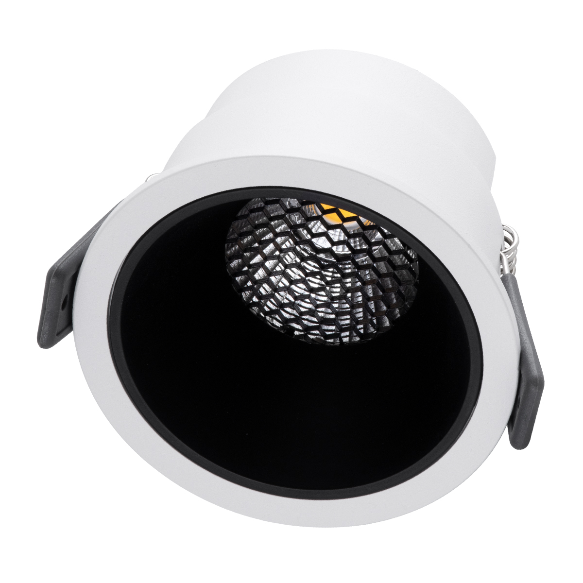 GloboStar® PLUTO-M 60252 Χωνευτό LED Spot Downlight TrimLess Φ8.4cm 10W 1300lm 38° AC 220-240V IP20 Φ8.4 x Υ5.9cm - Στρόγγυλο - Λευκό με Μαύρο Κάτοπτρο & Anti-Glare HoneyComb - Φυσικό Λευκό 4500K - Bridgelux COB - 5 Years Warranty - Image 3