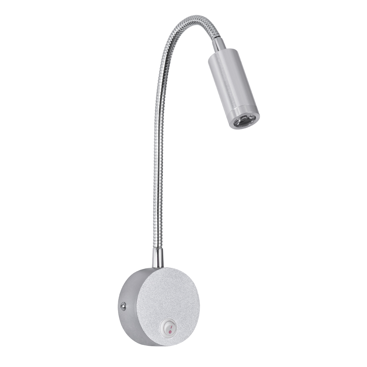 GloboStar® GOOSE 60879 Μοντέρνο Φωτιστικό Τοίχου - Απλίκα Ξενοδοχείου Bed Side LED 3W 300lm 36° AC 220-240V - Reading Light - Μ6.5 x Π15 x Υ24.5cm - Φυσικό Λευκό 4500K - Γκρι Νίκελ - 3 Xρόνια Εγγύηση - Image 3