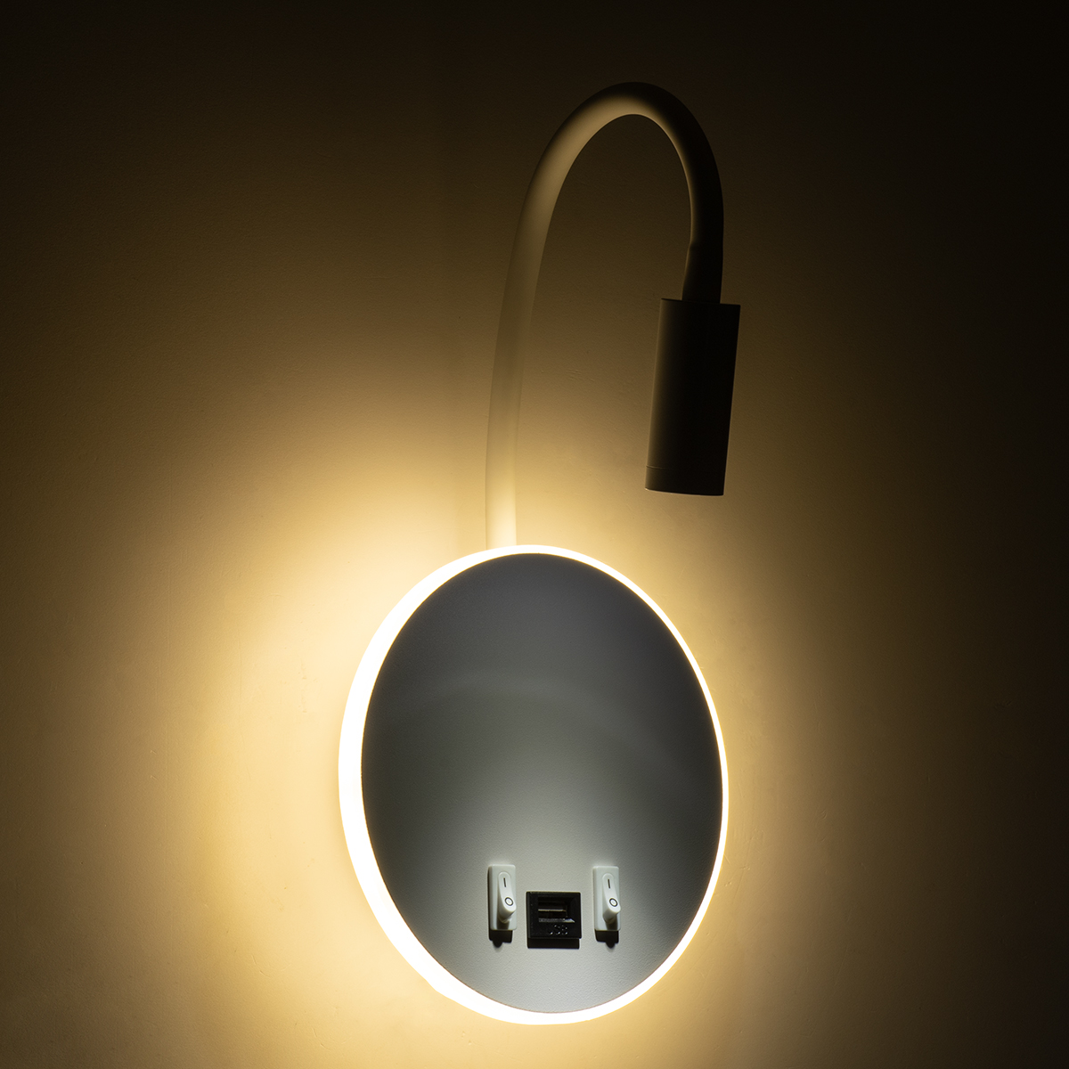GloboStar® GOOSE 60881 Μοντέρνο Φωτιστικό Τοίχου - Απλίκα Ξενοδοχείου Bed Side LED 6W 600lm 36° & 360° AC 220-240V - Reading Light & 360° Κρυφός Φωτισμός - Φορτιστής USB 3A - Μ15.5 x Π15 x Υ30.5cm - Φυσικό Λευκό 4500K - Λευκό - 3 Xρόνια Εγγύηση - Image 12