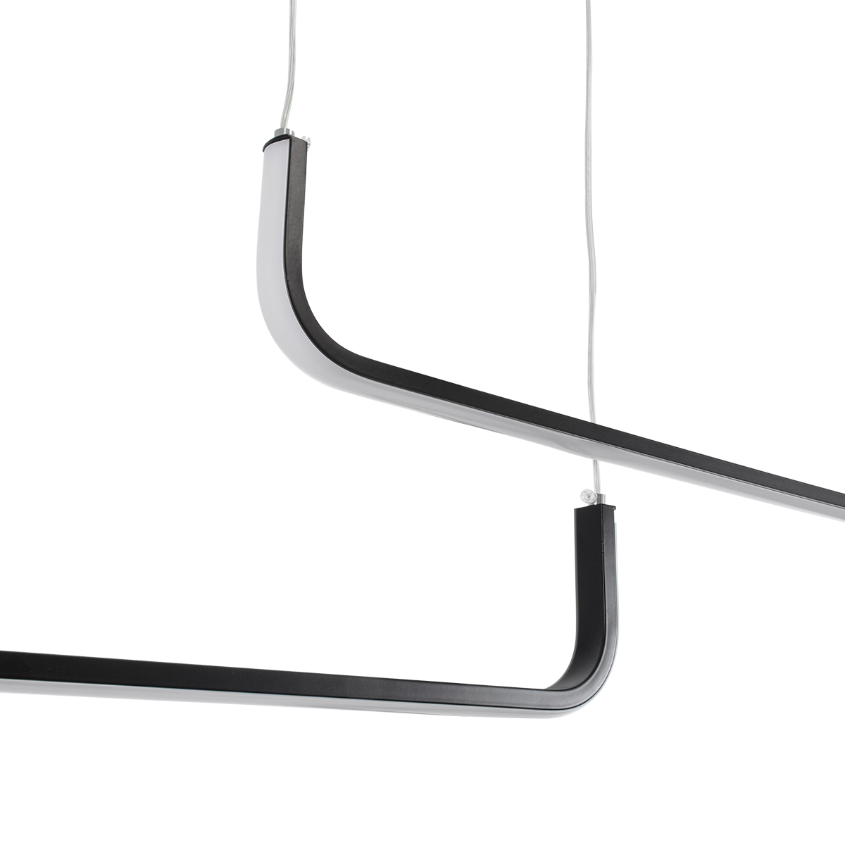 GloboStar® LINARIA DUO 60924 Κρεμαστό Φωτιστικό Οροφής Design LED CCT 72W 8300lm 200° AC 220-240V - Εναλλαγή Φωτισμού μέσω Τηλεχειριστηρίου All In One Ψυχρό 6000k+Φυσικό 4500k+Θερμό 2700k Dimmable Μ220 x Π4 x Υ25cm - Μαύρο - 3 Years Warranty - Image 4