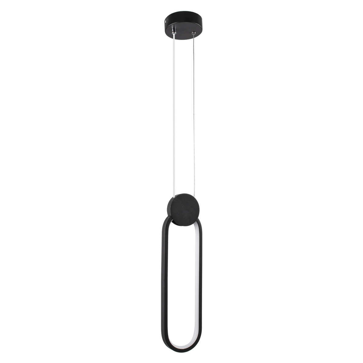 GloboStar® ILDI 61088 Κρεμαστό Φωτιστικό Οροφής Design LED CCT 12W 1440lm 300° AC 220-240V - Εναλλαγή Φωτισμού μέσω Διακόπτη On/Off All In One Ψυχρό 6000k+Φυσικό 4500k+Θερμό 2700k Μ10 x Π2.3 x Υ38cm - Μαύρο - Image 4