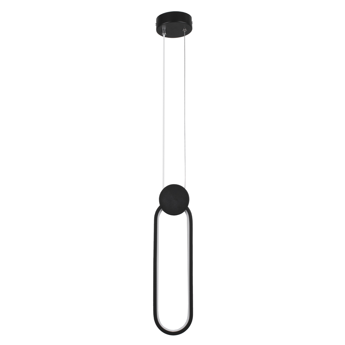 GloboStar® ILDI 61088 Κρεμαστό Φωτιστικό Οροφής Design LED CCT 12W 1440lm 300° AC 220-240V - Εναλλαγή Φωτισμού μέσω Διακόπτη On/Off All In One Ψυχρό 6000k+Φυσικό 4500k+Θερμό 2700k Μ10 x Π2.3 x Υ38cm - Μαύρο - Image 5