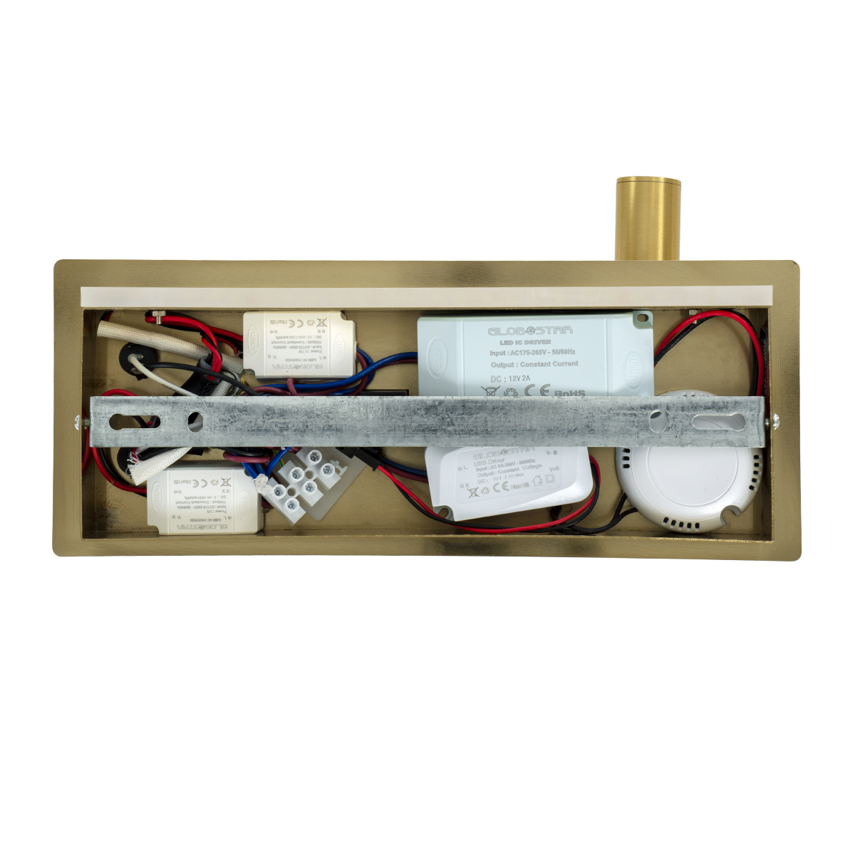 GloboStar® PALADIN 61358 Μοντέρνο Φωτιστικό Τοίχου - Απλίκα Ξενοδοχείου Bed Side LED 6W 720lm 36° AC 220-240V - Reading Light & Κρυφός Φωτισμός - Φορτιστές USB 3A & Wireless 20W - Μ30 x Π11 x Υ12cm - Φυσικό Λευκό 4500K - Χρυσό Βούρτσας - Δεξί - Image 6