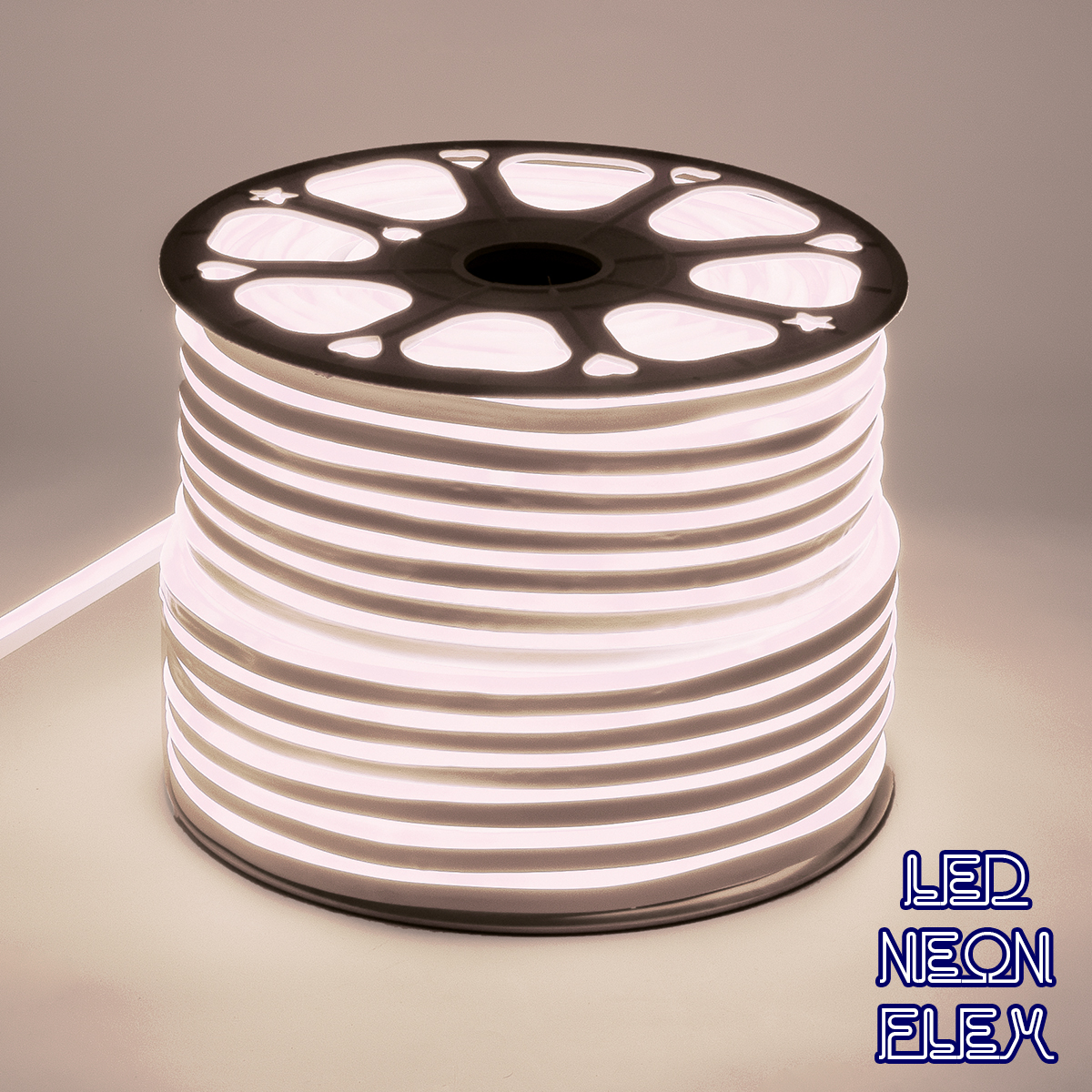 GloboStar® 70571 OVALE 120° Degree Neon Flex Epistar LED SMD 2835 1m 12W/m 120LED/m 1140lm/m 120° DC 230V Αδιάβροχη IP68 Φυσικό Λευκό 4500K Dimmable