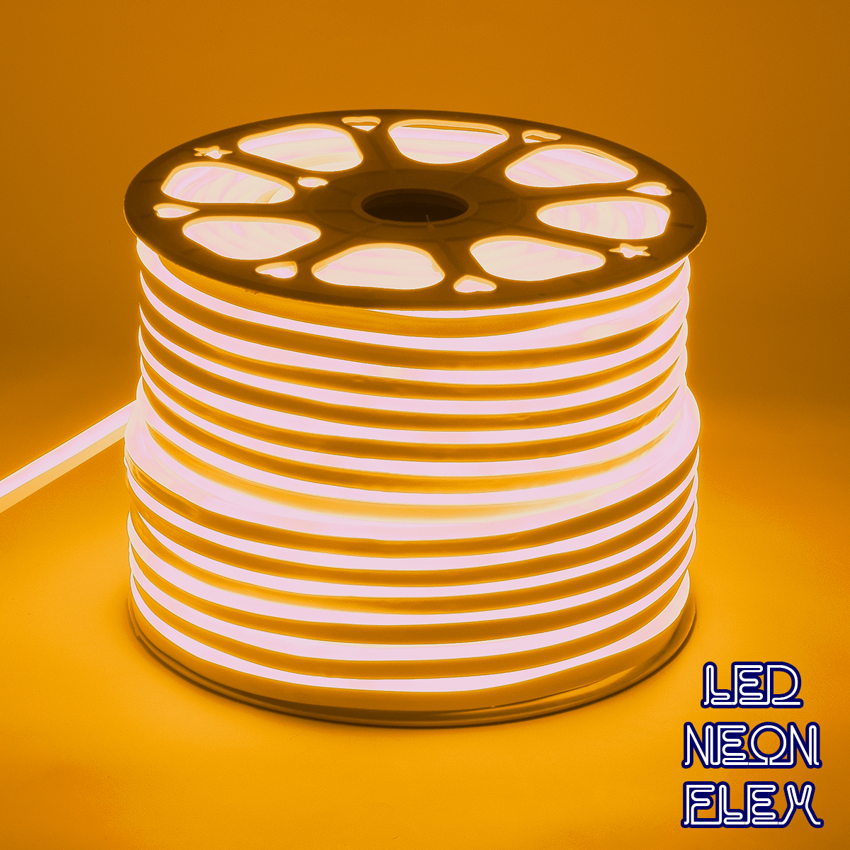 GloboStar® 70576 OVALE 120° Degree Neon Flex Epistar LED SMD 2835 1m 12W/m 120LED/m 1020lm/m 120° DC 230V Αδιάβροχη IP68 Gold - Ultra Θερμό 2200K Dimmable